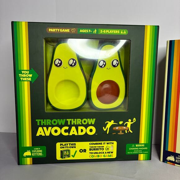 Throw Throw Burrito and Avocado Set of 2 Party Games Exploding Kittens Complete - Picture 2 of 6